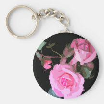 Llavero de los rosas del rosa del arte pop