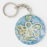 Llavero de oro del ángel azul