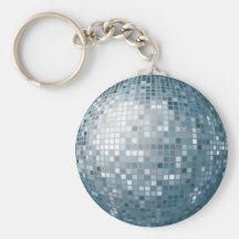 Llavero de plata de la bola de discoteca