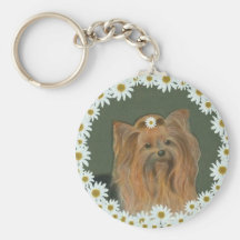 Llavero de Yorkie de la margarita