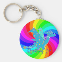 Llavero del arco iris del dragón del dibujo animad