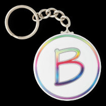 Llavero del arco iris del monograma de B llaveros