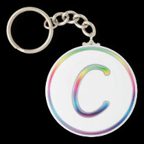 Llavero del arco iris del monograma de C llaveros