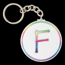 Llavero del arco iris del monograma de F llaveros