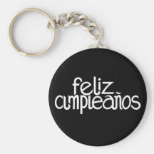 Llavero del blanco de Feliz Cumpleaños