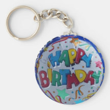 Llavero del globo del feliz cumpleaños