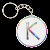 Llavero del monograma del arco iris de K llaveros