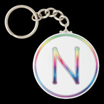 Llavero del monograma del arco iris de N llaveros