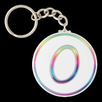 Llavero del monograma del arco iris de O llaveros