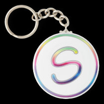 Llavero del monograma del arco iris de S llaveros