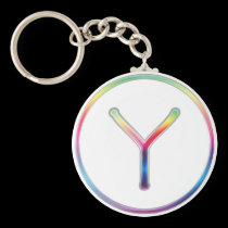 Llavero del monograma del arco iris de Y llaveros