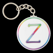Llavero del monograma del arco iris de Z llaveros