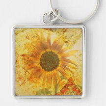 "Llavero del mundo del girasol"