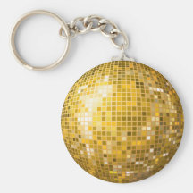 Llavero del oro de la bola de discoteca