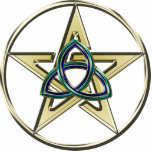 Llavero del Pentagram de Triquetra Escultura Fotográfica
