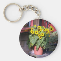 Llavero del pote del girasol