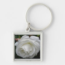 Llavero del rosa blanco