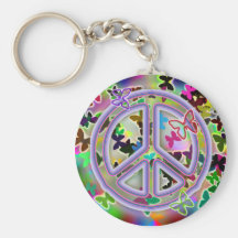 Llavero del signo de la paz de la mariposa