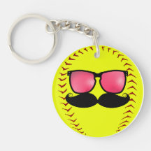 Llavero del softball de Fastpitch del bigote