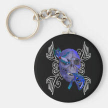 Llavero del tatuaje del cráneo y del dragón