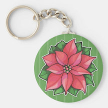 Llavero del verde de la alegría del Poinsettia