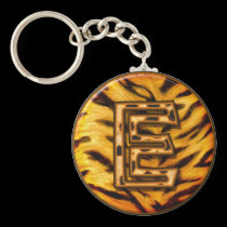 Llavero E del monograma de Tigerskin llaveros