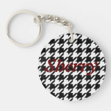 Llavero en Houndstooth con el jerez en el frente
