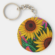 Llavero floral enrrollado del girasol