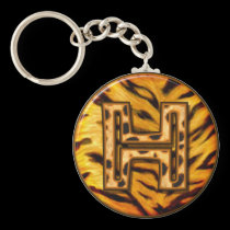 Llavero H del monograma de Tigerskin llaveros