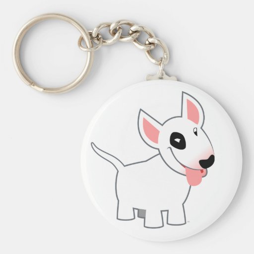 Llavero lindo de bull terrier del dibujo animado de Zazzle.es
