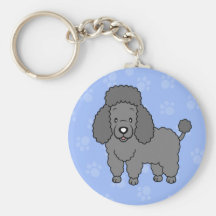 Llavero lindo del caniche del perro del dibujo ani