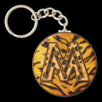 Llavero M del monograma de Tigerskin llaveros