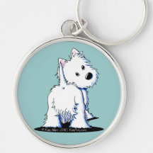 Llavero mullido de Westie del extremo de KiniArt