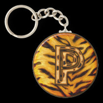 Llavero P del monograma de Tigerskin llaveros