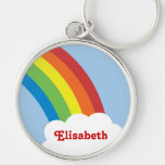 llavero personalizado arco iris retro de los años 