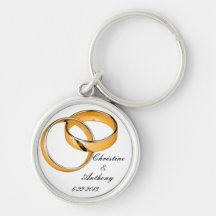 Llavero personalizado de los anillos de bodas