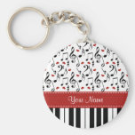 Llavero personalizado del piano de la nota de la m