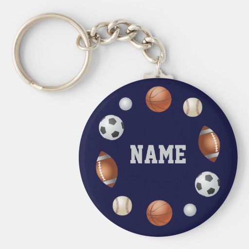 Llavero personalizado mundo de los deportes - azul