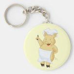 Llavero punteagudo feliz del cocinero del cerdo