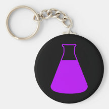 Llavero púrpura del frasco de Erlenmeyer