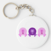 Llavero púrpura rosado de los bebés de Pom Pom