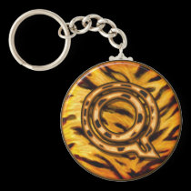 Llavero Q del monograma de Tigerskin llaveros