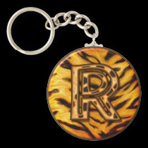 Llavero R del monograma de Tigerskin llaveros