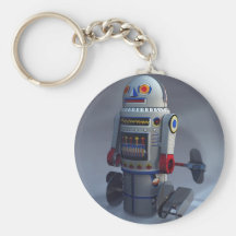 Llavero retro del número 7 del robot del juguete