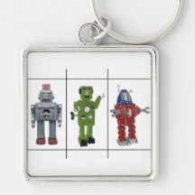 Llavero retro del robot del juguete del vintage