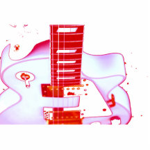 llavero rojo de la guitarra esculturas fotográficas