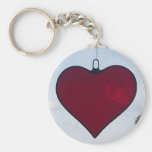Llavero rojo del corazón del amor del vitral