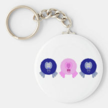 Llavero rosado azul de los bebés de Pom Pom