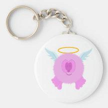 Llavero rosado de Pom Pom PAL del ángel