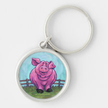 Llavero rosado del cerdo